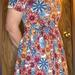 Lularoe Dresses | Lularoe Spring Floral Dress. Size Medium. Flattering, Stretchy And Comfortable! | Color: Blue/Red | Size: M
