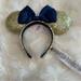 Disney Accessories | Disney Minnie Mouse Ears Gold Sequins Blue Bow 50th Anniversary Nwt | Color: Blue/Gold | Size: Os