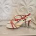 Nine West Shoes | Nine West Wn Game 2 Braided Straps Heel Sandals Multi Color Sz 7 1/2m | Color: Pink/White | Size: 7.5