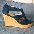 Michael Kors Shoes | Michael Kors Wedges | Color: Blue/Tan | Size: 7