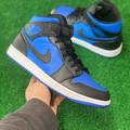 Nike Shoes | Nike Air Jordan 1 Mid Mens Casual Shoes Blue Black Dq8426-042 Vnds Size 10.5 | Color: Black/Blue | Size: 10.5