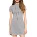 Free People Dresses | Free People Gray & White Striped Knit Mini Dress - L | Color: Gray/White | Size: L