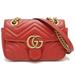 Gucci Bags | Gucci Quilted Mini Bag 446744 Shoulder Gg Marmont Leather Red 251424 | Color: Red | Size: Os