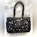 Coach Bags | Coach Gallery Optic Metallic Signature Tote Black/Silver Bag | Color: Black/Silver | Size: 13”X13”X3”