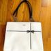 Kate Spade Bags | Kate Spade Leather Shoulder Handbag, Cream W/Black Detail, Chain & Leather Strap | Color: Black/White | Size: Os