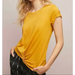 Anthropologie Tops | Anthropologie Saturday Sunday Lucille Front Twist Tee Size L In Mustard Yellow | Color: Yellow | Size: S