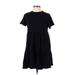 Old Navy Casual Dress - A-Line Crew Neck Short sleeves: Black Solid Dresses - Women's Size Small Petite