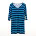 Lilly Pulitzer Dresses | Lilly Pulitzer Green And Navy Blue Striped 3/4 Sleeve Dress Women's Xs | Color: Blue/Green | Size: Xs