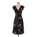 B. Moss Casual Dress - Party V Neck Short sleeves: Black Dresses - Women's Size X-Small