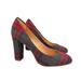 J. Crew Shoes | J. Crew Flannel Tartan Plaid Block Heel Pump Womens 6.5 Grey Red | Color: Gray/Red | Size: 6.5