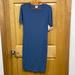 Lularoe Dresses | Lularoe Blue Ribbed Dress Size Xs New With Tags Julia | Color: Blue | Size: Xs