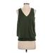 Bar III Sleeveless Blouse: Green Tops - Women's Size Small