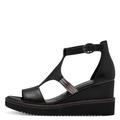 Tamaris Damen Keilsandalen, Frauen Sandalen,wedge-heel,hoch,sommerschuhe,freizeitschuhe,offene schuhe,strandschuhe,keilabsatz,BLACK,41 EU