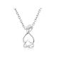 Mesnt Dainty Necklace For Women, 18K White Gold Infinity and Heart Entwined Pendant Necklace with Diamond