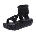 Orthopedic Sandals Women Wedge Sandals Thick Sandals Platform Ladies Fashion Thick Bottom Sandals Women Shoes Causal Women's Sandals Black Heel Sandals for Women Wedge Athletic Sandals (Black, 6.5)