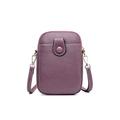 SKINII Women's Handbag， 1pc PU Leather Shoulder Bag Women Mini Crossbody Bag Shopping Messenger Bag Mobile Phone Purse Lady Handbag (Color : Purple)