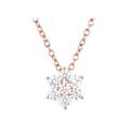 Mesnt Dainty Necklace For Women, 18K Rose Gold Flower Diamond Pendant Necklace