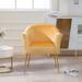 Velvet Accent Chair with Wood Frame, Modern Armchair Club Leisure Chair with Gold Metal Legs, Single Reading Chair