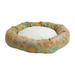Cotton and Sherpa Pet Bed with Floral Design