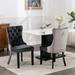 High-end Tufted Solid Wood PU and Velvet Upholstered Dining Chair with Wood Legs Nailhead Trim 2-Pcs Set