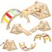 3-in-1 Indoor Climbing Gym with Triangle Ladder, Climbing Ramp, Arch Climber and Slide