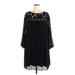 Lane Bryant Casual Dress - Shift Crew Neck 3/4 sleeves: Black Solid Dresses - Women's Size 20 Plus