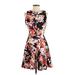 db established 1962 Casual Dress - A-Line High Neck Sleeveless: Black Print Dresses - Women's Size 4 Petite