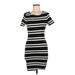 Forever 21 Casual Dress - Bodycon Scoop Neck Short sleeves: Black Color Block Dresses - Women's Size Medium