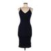 H&M Casual Dress - Midi Plunge Sleeveless: Black Print Dresses - Women's Size Medium