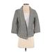 Ann Taylor LOFT Jacket: Short Gray Print Jackets & Outerwear - Women's Size 2 Petite