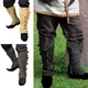 Couvre-bottes en similicuir pour hommes et femmes bottes Steampunk accessoires noirs Renaissance