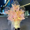 Ballons en forme de rose avec lumière LED 1 pièce bouquet Bobo Shoous décor d'anniversaire