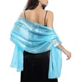 Châle long en dentelle brillante transparente pour femme serviette de plage écharpe sexy robe de