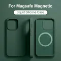 Coques For Magsafe sans fil pour For iPhone coque souple magnétique en silicone liquide
