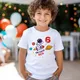 T-shirt de fête d'anniversaire pour enfants thème de l'astronome imprimé de l'espace t-shirt à