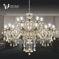 Lustre suspendu en cristal K9 pour salon et couloir lustre de chambre moderne 15 bras RACK