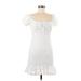 Love, Nickie Lew Casual Dress - Mini: White Solid Dresses - Women's Size Medium