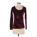 Calvin Klein Pullover Sweater: Red Floral Tops - Women's Size X-Small