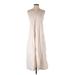 Athleta Casual Dress - A-Line V Neck Sleeveless: Ivory Solid Dresses - Women's Size 2X-Small