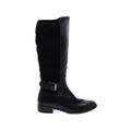 Cole Haan Nike Boots: Strappy Chunky Heel Classic Black Solid Shoes - Women's Size 9 - Round Toe