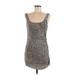 Bailey 44 Cocktail Dress - Mini Scoop Neck Sleeveless: Brown Leopard Print Dresses - Women's Size 4X