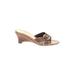 Circa Joan & David Wedges: Brown Print Shoes - Women's Size 7 1/2 - Open Toe