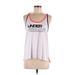 Under Armour Active Tank Top: White Graphic Activewear - Women's Size Medium