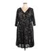 Lane Bryant Casual Dress - A-Line V-Neck 3/4 sleeves: Black Dresses - Women's Size 20 Plus