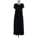 ASOS Casual Dress - A-Line V-Neck Short sleeves: Black Solid Dresses - Women's Size 12