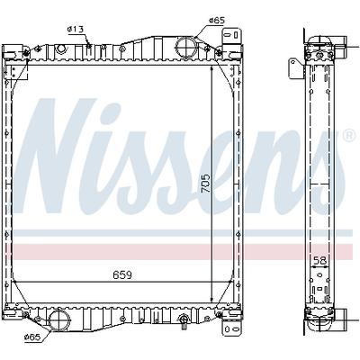 NISSENS Kühler, Motorkühlung Universal mit Dichtungen 69606A Image