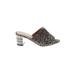 Allegra James Sandals: Slip On Chunky Heel Casual Silver Leopard Print Shoes - Women's Size 7 - Open Toe