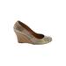 Lanvin Wedges: Tan Snake Print Shoes - Women's Size 36