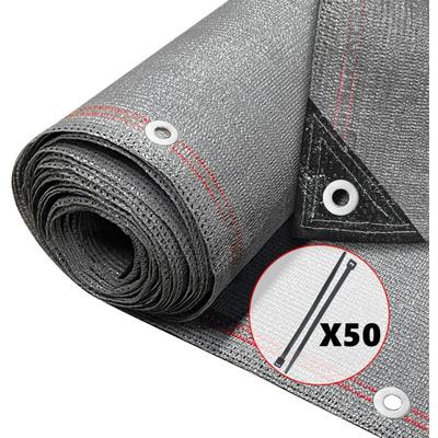 Zaunblende 1.5×10m, Sichtschutz Zaun 230 g/m² hdpe Schattiernetz, Grau - Vounot Image