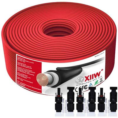 Xiiw - 4mm² Rot 50m Solarkabel Solar Verlängerungskabel mit 4x 30A Solarstecker Photovoltaik Image